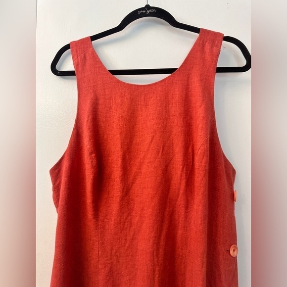 Maggie London Sleeveless Linen Blend Side Button Maxi in Clay Size 12 - Picture 9 of 13